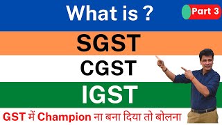 3 Types of GST  CGST IGST SGST in Hindi  GST Champion Series  Goods amp Services Tax 11 Accounts [upl. by Rebmac]