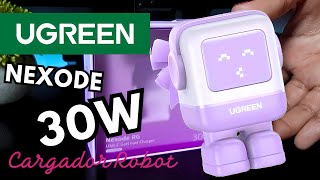 Cargador UGREEN Nexode RG 30W en forma de robot Lila [upl. by Anid346]