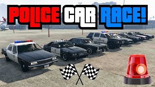 GTA 5  Which Custom COP CAR is The Fastest  DRAG RACE [upl. by Nonie]