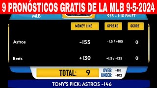 9 Pronósticos GRATIS de la MLB para Hoy Jueves 952024 [upl. by Narmis]