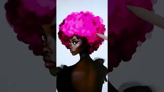 Pink Afro Drawing Tutorial💕 [upl. by Oinotla]