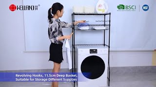 metal washing machine storage rack with basket [upl. by Blaseio]