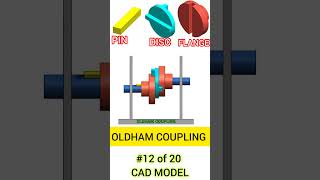 OLDHAM COUPLING MECHANISM WORKING  Oldham coupling SOLIDWORK [upl. by Cherida717]