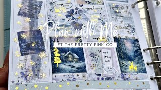 Memory Plan With Me ft  Wintry Night by The Pretty Pink Co  A5 Wide Rings [upl. by Trin]