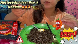 SPICIEST INSTANT GHOST PEPPER BLACK NOODLES🔥🔥🔥🥵MUKBANG EATING SHOW✨ [upl. by Tarfe950]