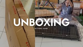 unboxing📦new cage for kittens alyslittlefamily [upl. by Nellak]