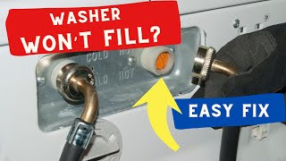 🌎 Washing Machine Wont Fill  Easy DIY  Quick Fix [upl. by Manon]