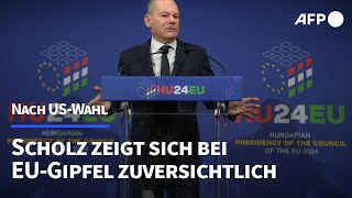 Scholz zu TrumpZöllen quotWir halten nichts von Protektionismusquot  AFP [upl. by Idroj]