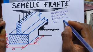 Pré dimensionnement de la semelle Filante en béton armé [upl. by Durer]