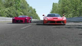 Nissan Concept 2020 Vision GT vs Supercars at Circuit de La Sarthe Le Mans [upl. by Anadroj190]