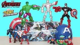 Avengers Age of Ultron Super Hero Mashers vs Ultron  SpiderMan and Potato Head Mashable Heroes [upl. by Eartnoed]