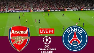 LIVE Arsenal vs PSG UEFA Champions League 2425 Full Match  VideoGame Simulation [upl. by Eada398]