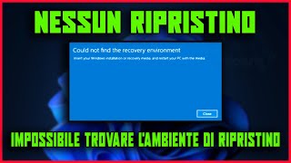 Come risolvere lerrore quotimpossibile trovare lambiente di ripristinoquot RIPRISTINO SU WINDOWS  pc [upl. by Myrna419]