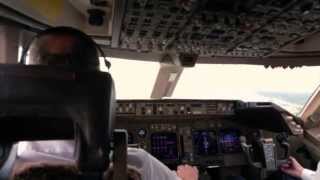 Lufthansa Boeing 747400  cockpit landing [upl. by Ayenat]