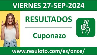 Resultado del sorteo Cuponazo del viernes 27 de septiembre de 2024 [upl. by Magna26]