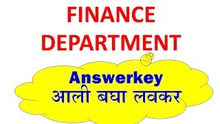 Finance Department Answer key [upl. by Nikolaus]