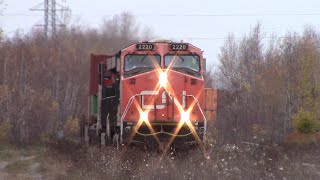 ES44DC Gevo 2220 Leads an Extra Stack Train CN Q120 at Moncton NB [upl. by Peterec26]