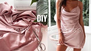 DIY Silk fancy dress  Cowl Neck Dress [upl. by Ennayhc]