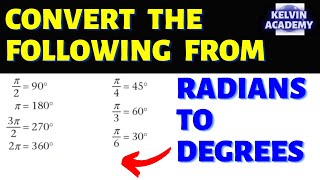 HOW TO CONVERT FROM RADIANS TO DEGREES [upl. by Krug]