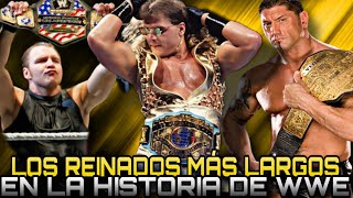 LOS REINADOS MÁS LARGOS EN LA HISTORIA DE WWE CAMPEONATOS ACTUALES [upl. by Allan]