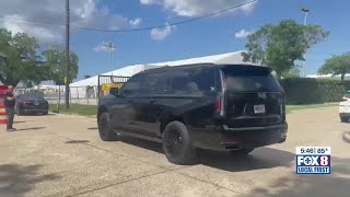 The Rolling Stones arrive at Jazz Fest grounds for sound check [upl. by Suiremed]