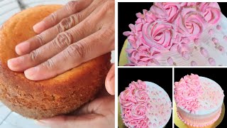 Vanilla Sponge Cake Recipe Eggless from Scratch Baking and Decorating [upl. by Ahsekram]