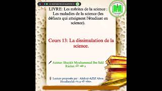 13 La dissimulation de la science [upl. by Eniamat]