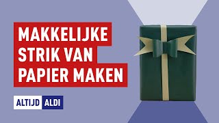 Een makkelijke strik maken van papier  Altijd Aldi [upl. by Nitnilc]