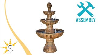 Sunnydaze Flower Blossom Outdoor Electric 3 Tier Water Fountain 43 Inch Tall  73643FC [upl. by Vidal]