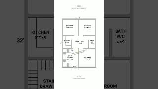 23 × 32 house plan  23  32 home plan  3bhk house design  shortsviral houseplan youtubeshorts [upl. by Aurelie]