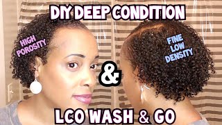 LCO Wash amp Go and DIY Deep Conditioning High Porosity Low Density [upl. by Eniluqcaj]