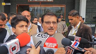 NCs Eidgah Candidate Mubarak Gul visits the counting centre at SKICC Srinagar [upl. by Yelsgnik798]