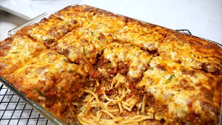 Try My Baked Spaghetti Million Dollar Spaghetti  How To Make Spaghetti Bake  So Easy [upl. by Kurth]