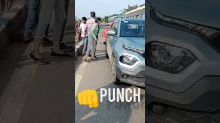 Build quality of Tata cArs proved again minor accident in Andhra Tata punch [upl. by Barvick]