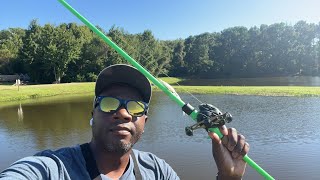 Bass Fishing North Carolina  Backyard Pond [upl. by Nedle]