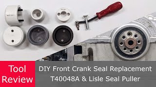 How To Replace Front Crank Seal  T40048A AudiVW Tool amp Lisle 58430 Seal Puller [upl. by Kristofer]