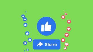 Facebook follow button  like button green screen video  Share button no copyright greenscreen [upl. by Kareem26]