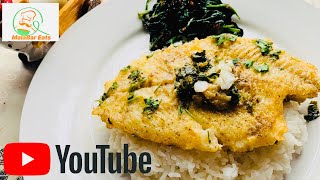 FLOUNDER FISH IN BUTTER AND LEMON SAUCE  FLOUNDER FISH RECIPE  FISH IN BUTTER SAUCE TASTY FISH [upl. by Benildis]