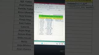 How to find Employee retirement date office users trending excel shorts shortsviral viralshort [upl. by Freyah]