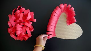 Easy Valentine’s Day Craft idea  Paper Craft for Home Decoration  DIY Paper Heart Wall Hanging [upl. by Vtarj169]