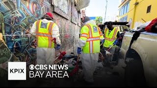 San Francisco homeless camp cleanup crews face daunting conditions [upl. by Garihc719]