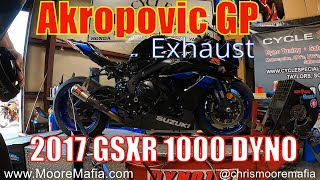 2017 GSXR 1000R with Akropovic GP exhaust DYNO TUNE  ECU Flash  MOORE MAFIA GSXR1000R [upl. by Molini18]