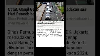 ganjil genap di Jakarta ditiadakan saat hari pencoblosan Pilkada besok [upl. by Jesher]