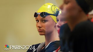 Team USA swimmers embrace the awkward silence of the ready room  Paris Olympics  NBC Sports [upl. by Amby738]