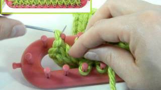 Loom Knitting Double Knitting Cast On and Bind Off [upl. by Blinny226]