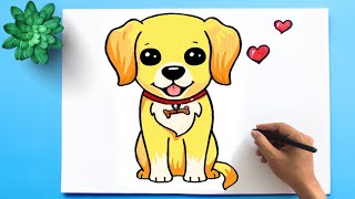 How to Draw a Cute Puppy Face Step by Step  Art for kids  CC [upl. by Niwred365]