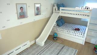 Assembling a Bunk Bed with Slide and Stairs in Kids Room [upl. by Ambrose326]