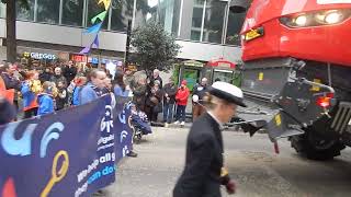 Lord Mayors Show London 91124Dutch band and National Farmers Union in Cheapside City of London [upl. by Nonnag280]