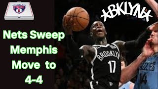 Nets Sweep Memphis MOVE TO 44 [upl. by Troy]