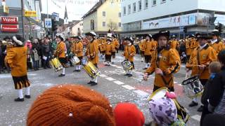 Fanfarenzug Wurmlingen im Fasnetumzug in Tuttlingen 132014 [upl. by Huston460]